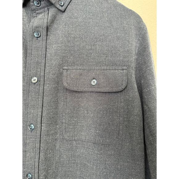 Mizzen + Main City Flannel Men’s Button Down Size Medium Navy Heather Quality - Picture 5 of 7